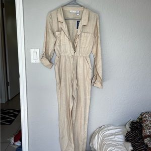 Sincerely Jules Linen Carpenter Style Jumpsuit